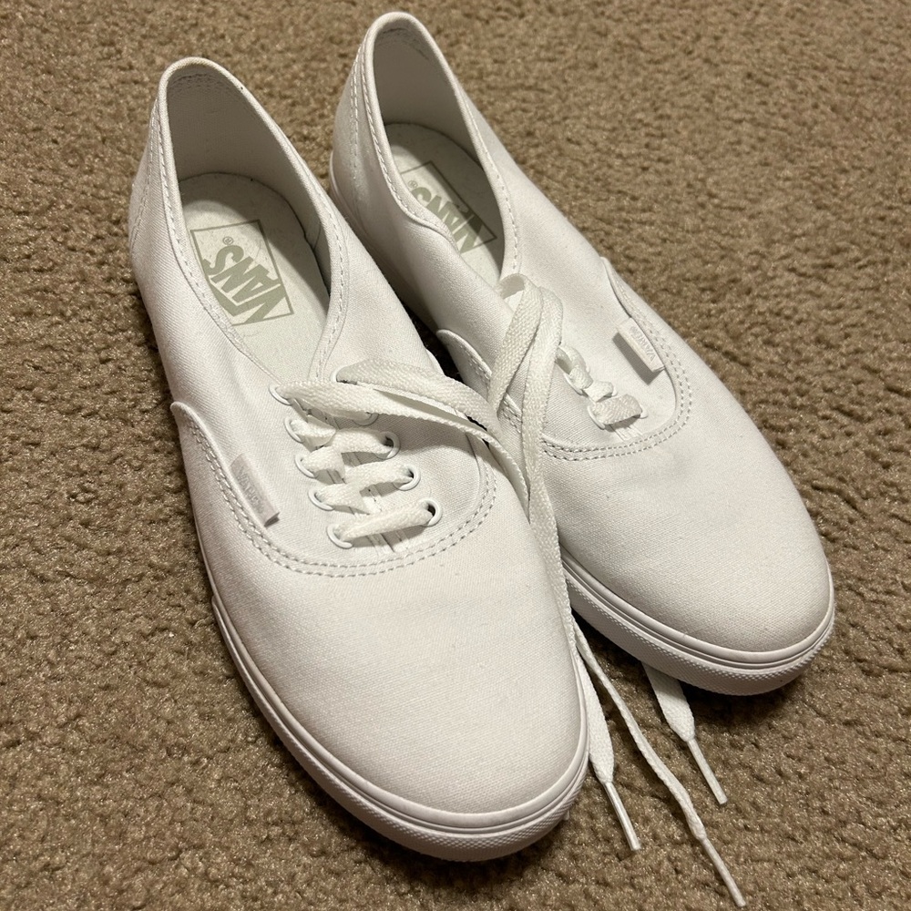Vans White Canvas Low-Top Sneakers